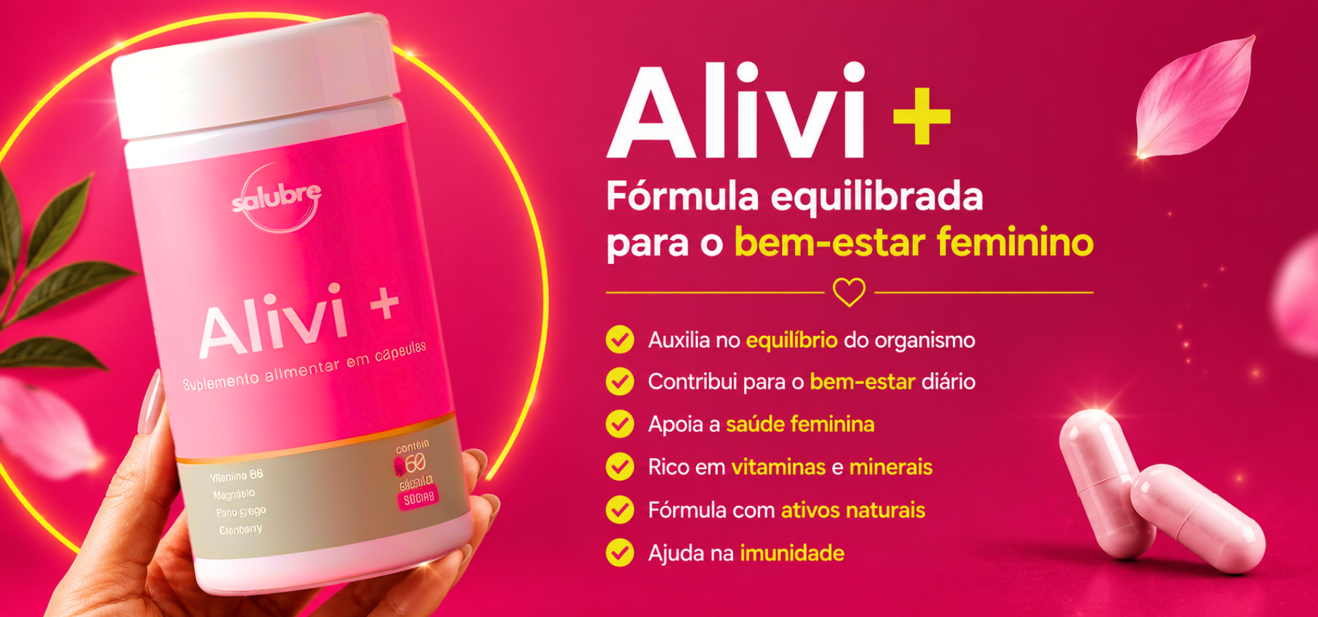 Alivi+ — Fórmula equilibrada para o bem-estar feminino